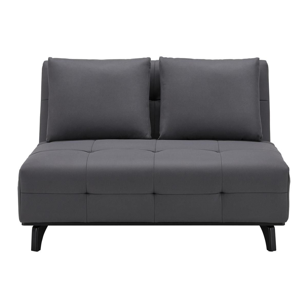 Schlafsofa Rica Grau Webstoff - Schwarz/Grau, MODERN, Holz/Textil (121/83/93cm) - Bessagi Home
