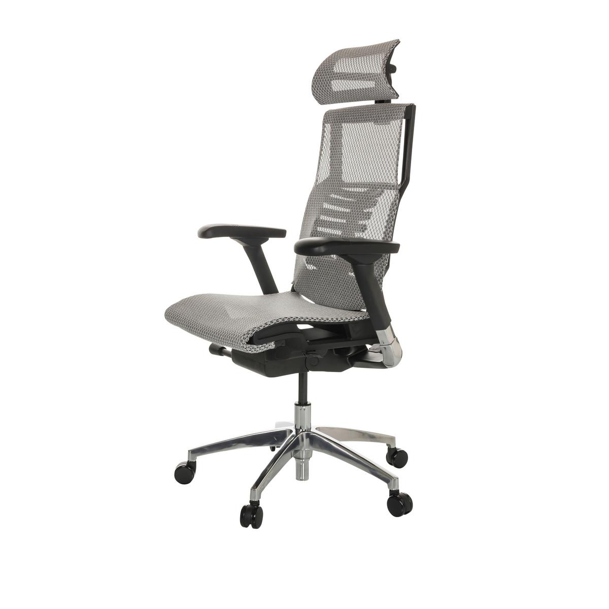 Pisarniški Stol Dynafit Ii, Svetlo Siva - srebrne barve/svetlo siva, Basics, kovina/umetna masa (67/119-135/60cm) - MID.YOU