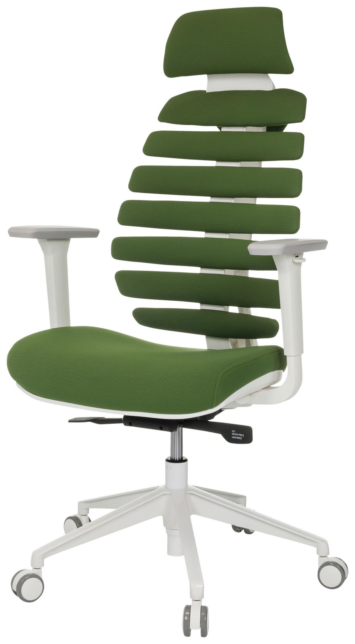 Pisarniški Stol Ergo Line W, Zelena - zelena/bela, Moderno, umetna masa/tekstil (67/116 - 133/65cm) - MID.YOU