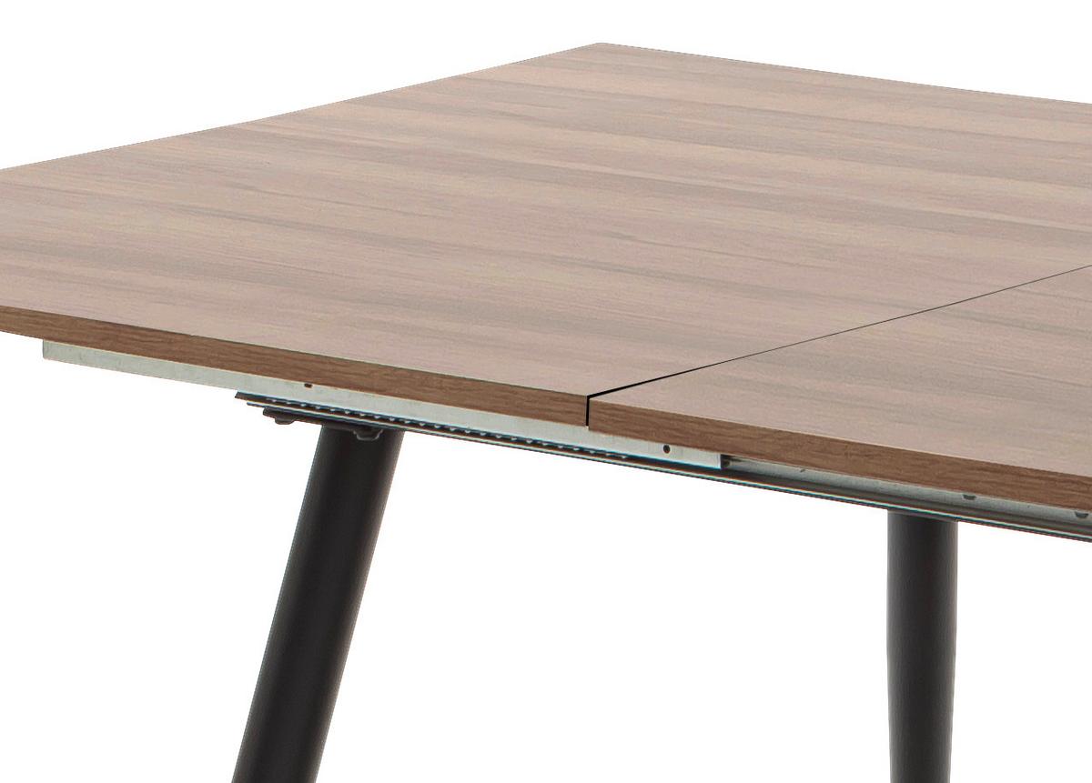 Raztegljiva Jedilna Miza Barbuda, 160-200 X 90 Cm - črna/barva oreha, Moderno, kovina/leseni material (160-200/90/76cm) - MID.YOU