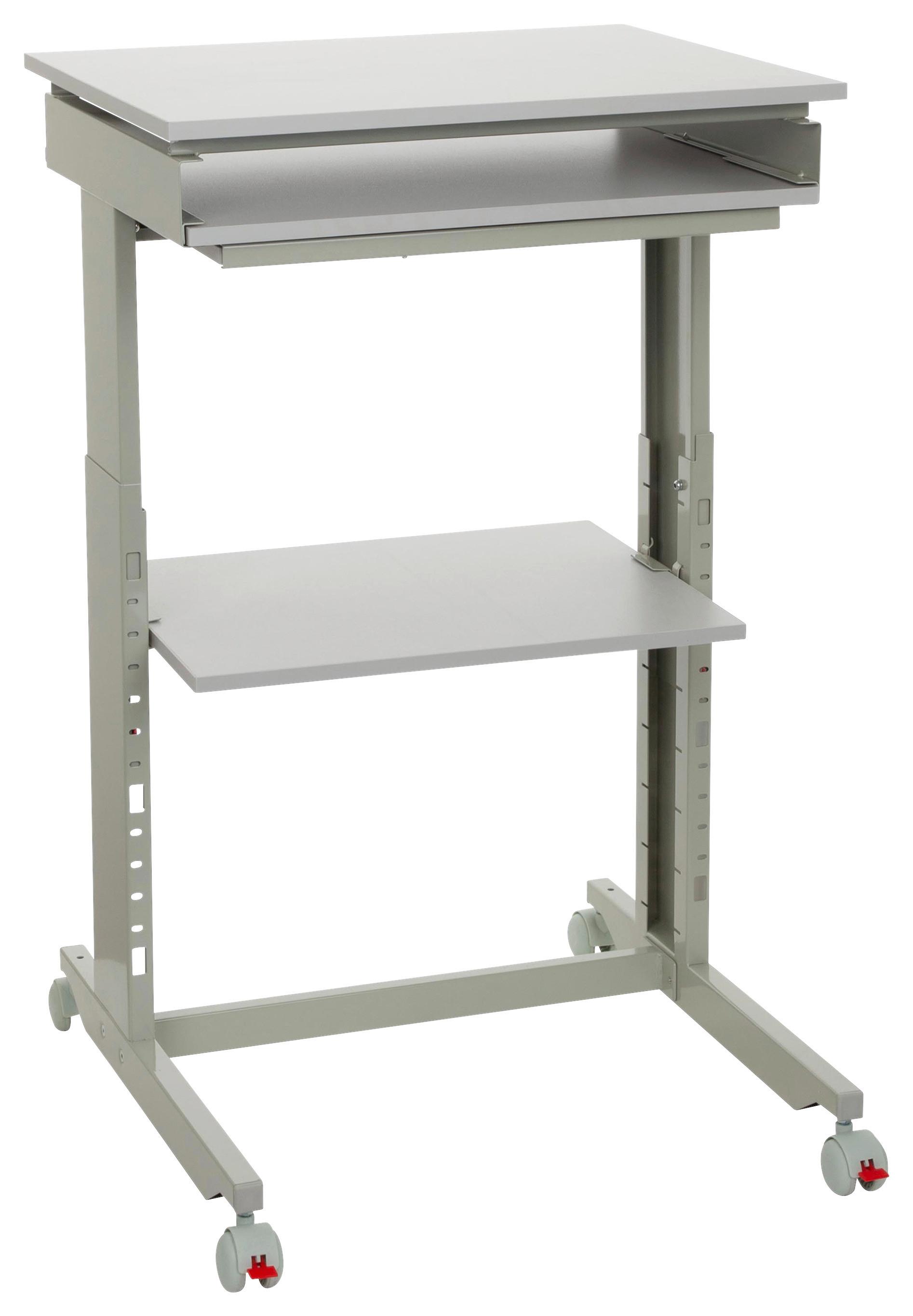 Pisalna Miza Workstation, Siva - siva, Basics, kovina/umetna masa (60/71,5-107,5/50cm) - MID.YOU