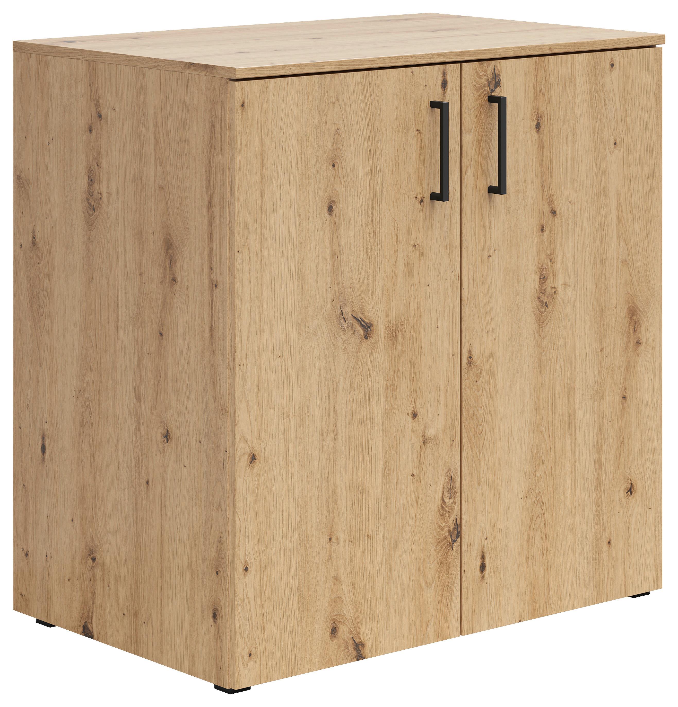 Kommode Multistauraum Eiche Artisan - Anthrazit/Schwarz, Modern, Holzwerkstoff/Kunststoff (80/83/52cm) - Premium Living