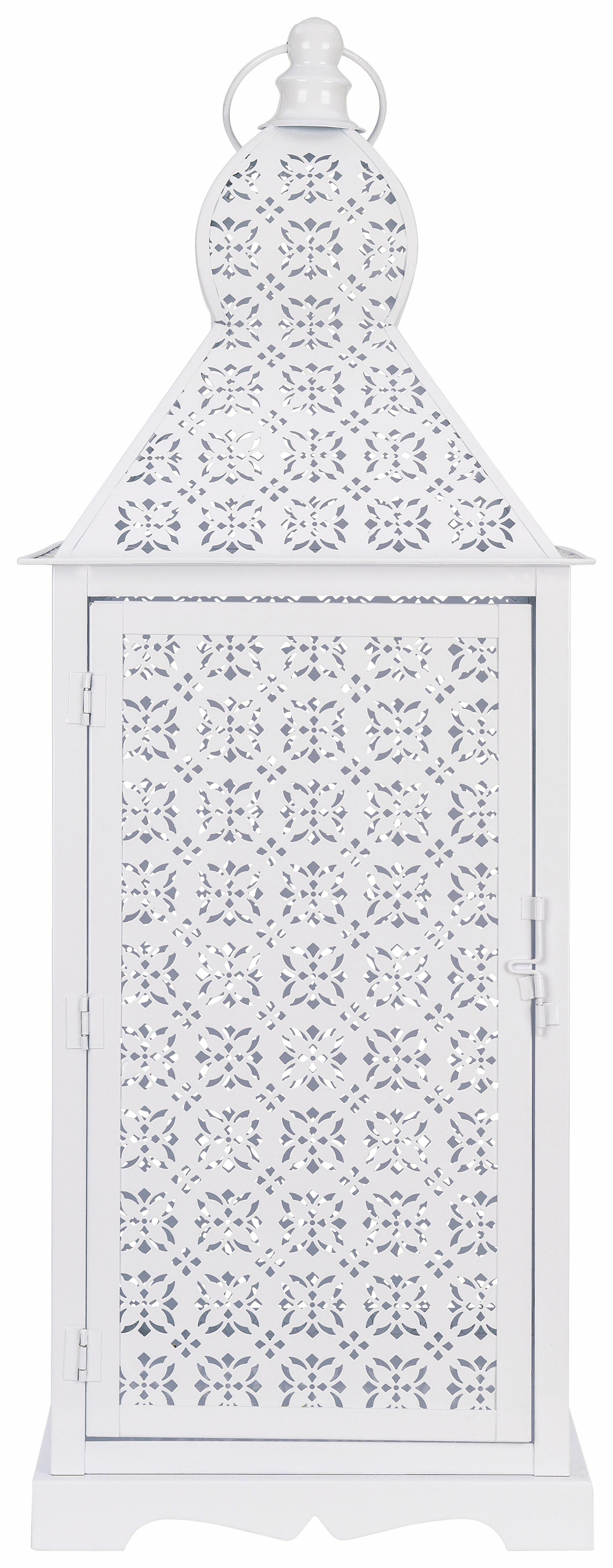 Laterne Hope Weiß - Weiß, LIFESTYLE, Metall (25/25/72cm)