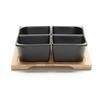 Snackschalenset Tapas 4 Schwarz, 5-teilig - Schwarz, MODERN, Holz/Keramik (20/20/6cm) - Modern Living