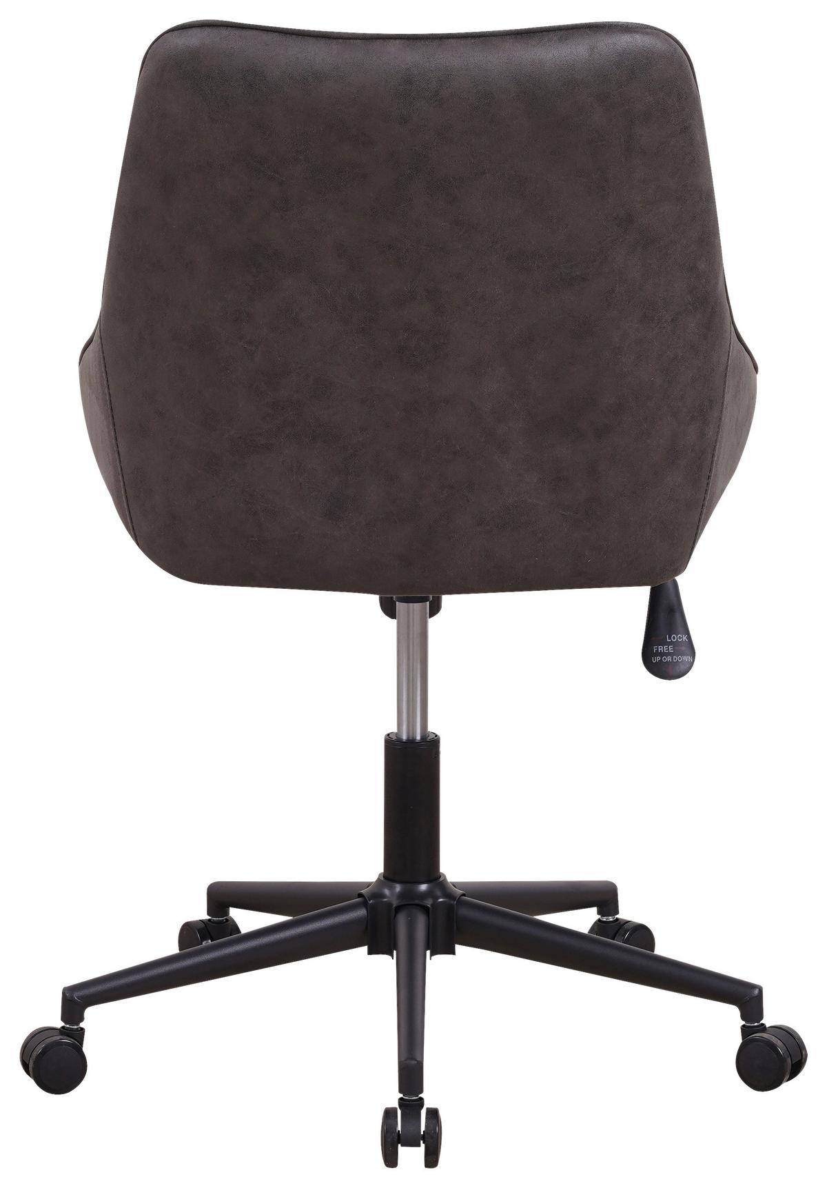Drehstuhl Kayne ca. 60x84 cm Anthrazit - Anthrazit/Schwarz, KONVENTIONELL, Textil/Metall (60/84/64,5cm) - MID.YOU