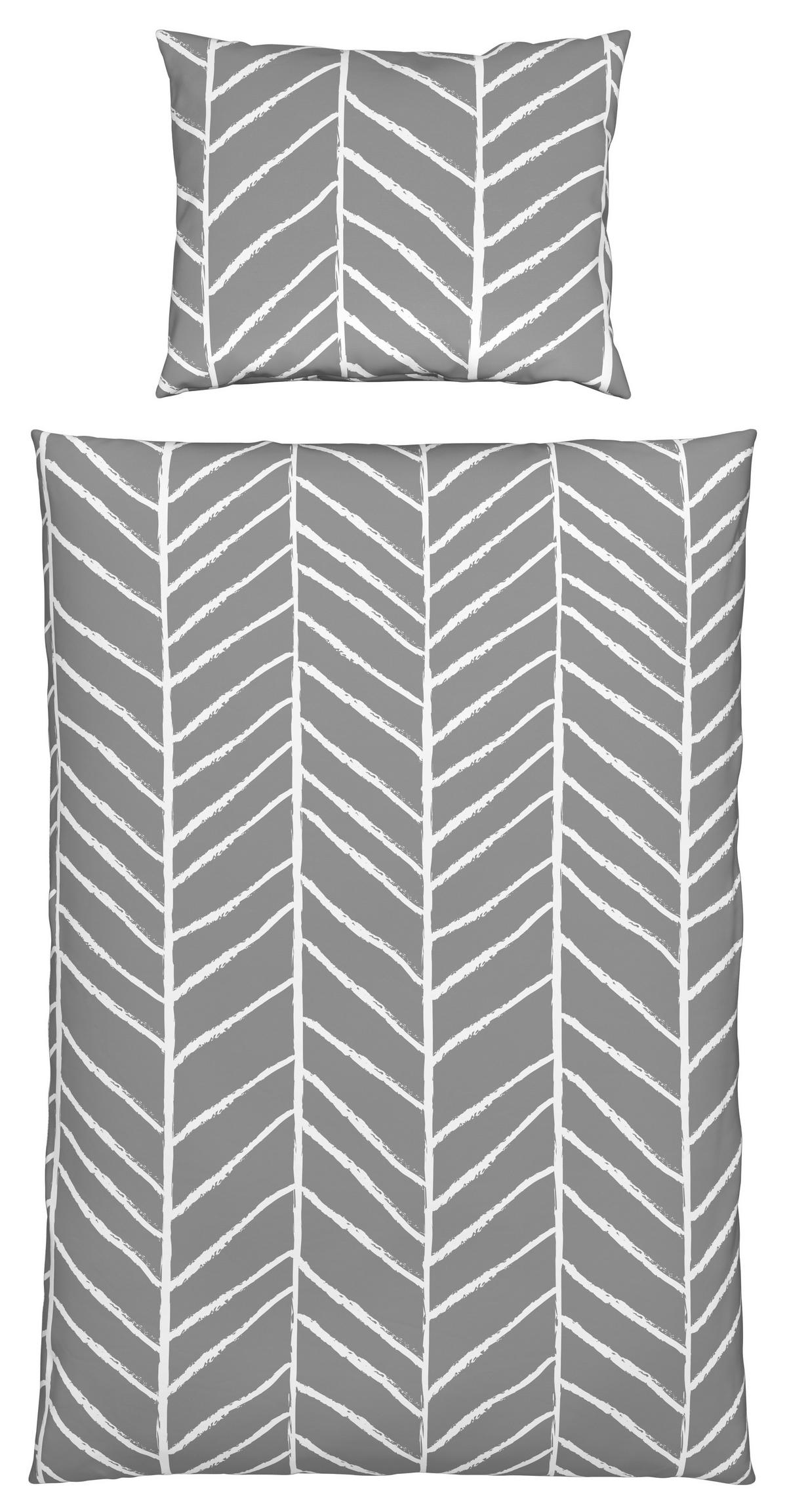 Posteljina Marble 140x200/60x80 Cm - siva, Konvencionalno, tekstil (140/200cm) - Modern Living