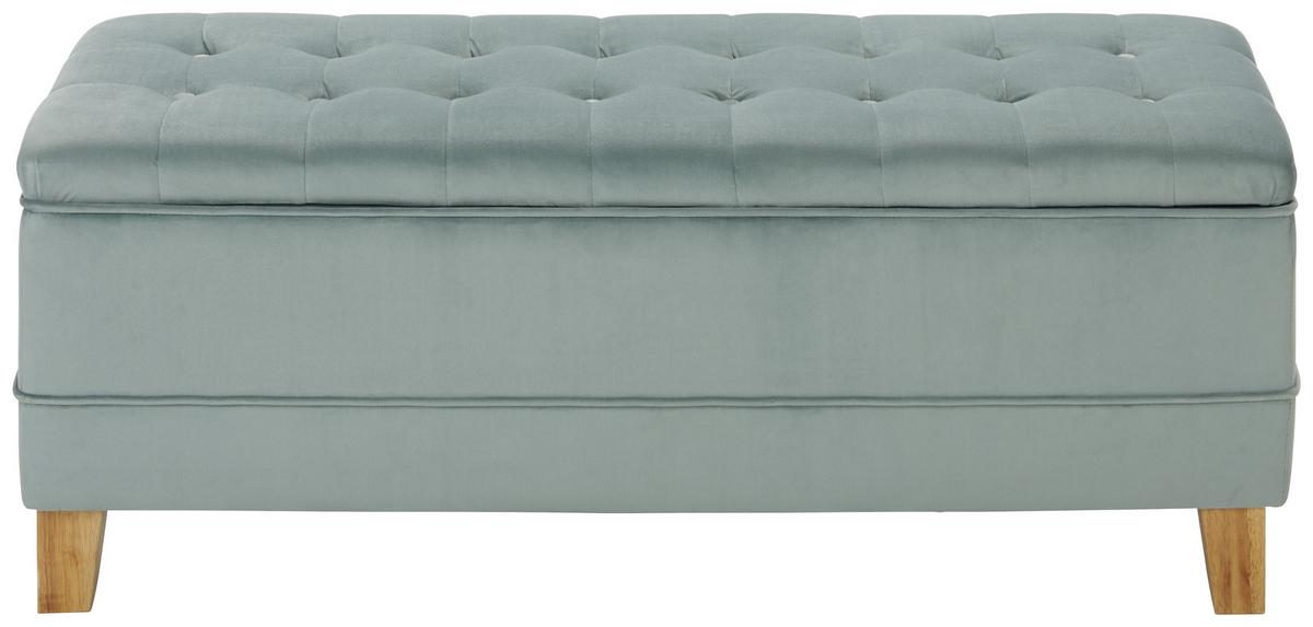 Klop Alissa - barve hrasta/zelena, Moderno, tekstil/les (110/45/42cm) - Premium Living