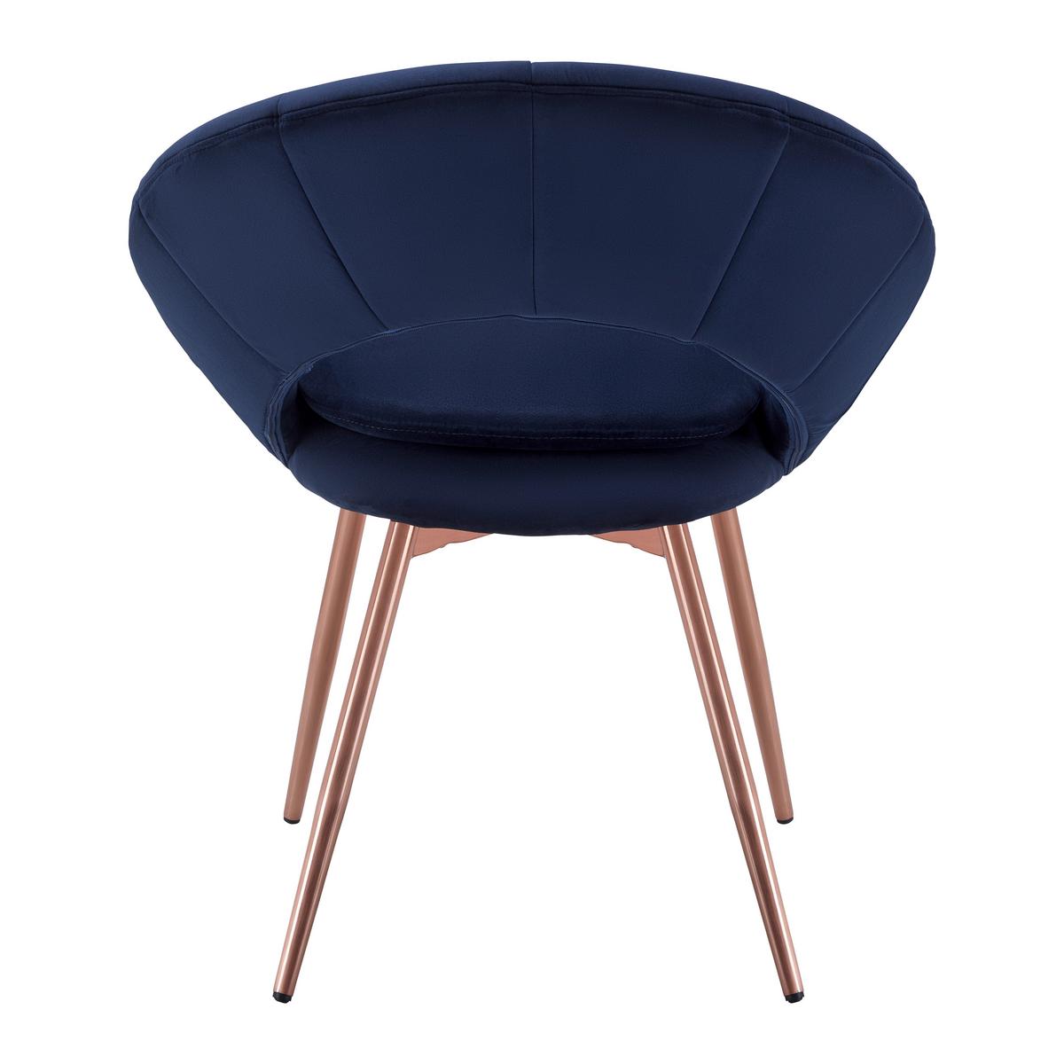 Naslanjač Levi, Temno Modra, Žamet - temno modra, Moderno, kovina/tekstil (67/74/60.5cm) - Modern Living
