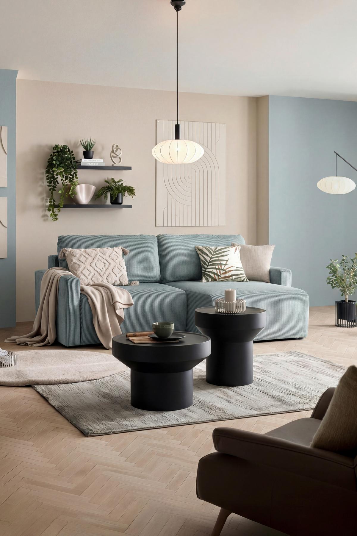 Coltar DAVE -BEST PRICE - verde salvie, Modern, textil (227/146cm) - Best Price