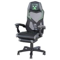 Gaming Stol Minecraft, Siva, Zelena - siva/zelena, Moderno, umetna masa/tekstil (61/114,5/62,5cm) - Minecraft