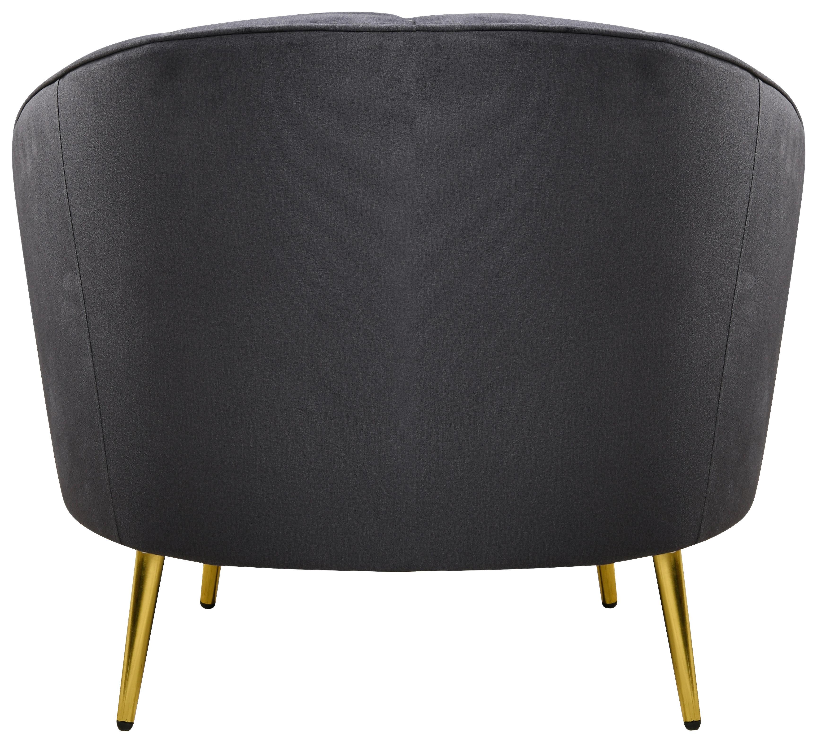 Fotelj Stella, Temno Siva - temno siva/barve medenine, Design, kovina/tekstil (87/76/82cm) - Livetastic