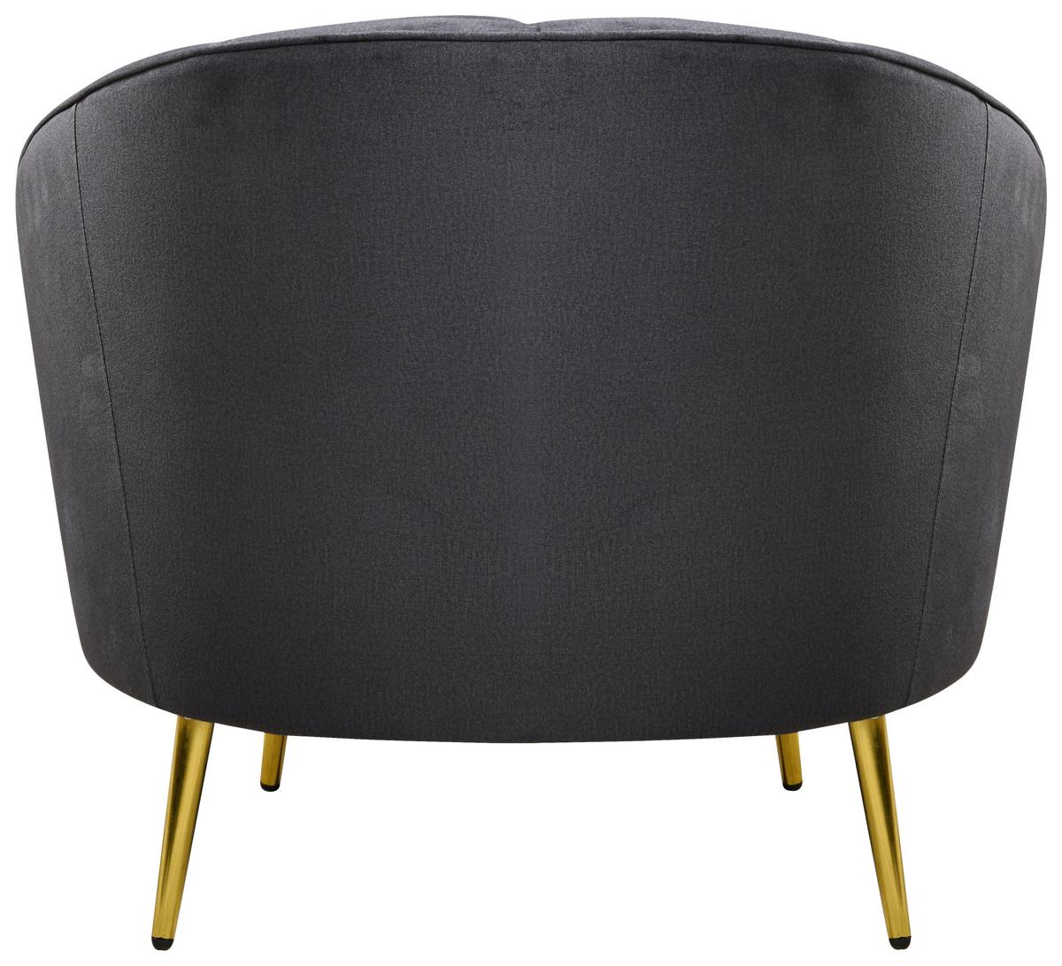 Fotelj Stella, Temno Siva - temno siva/barve medenine, Design, kovina/tekstil (87/76/82cm) - Livetastic