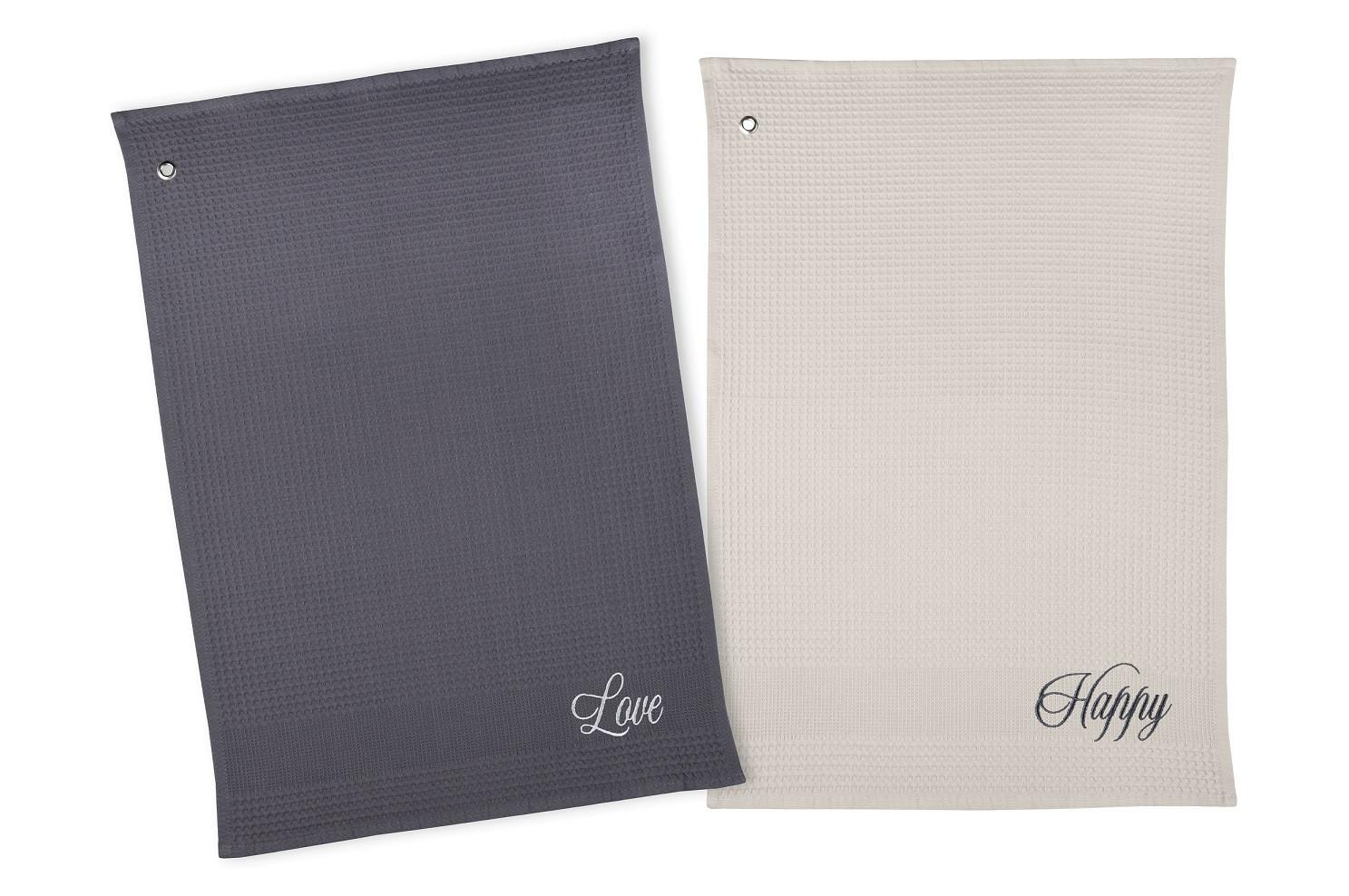 Set de prosoape de vase Letters - Basics, textil