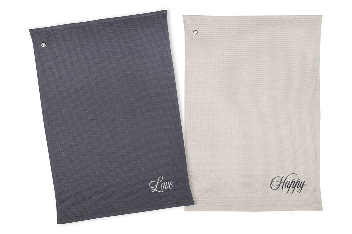Set de prosoape de vase Letters - Basics, textil