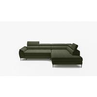 Kutna Garnitura Empoli L - maslinasto zelena/crna, Moderno, drvni materijal/tekstil (290/76,5-93,5/111cm) - Modern Living