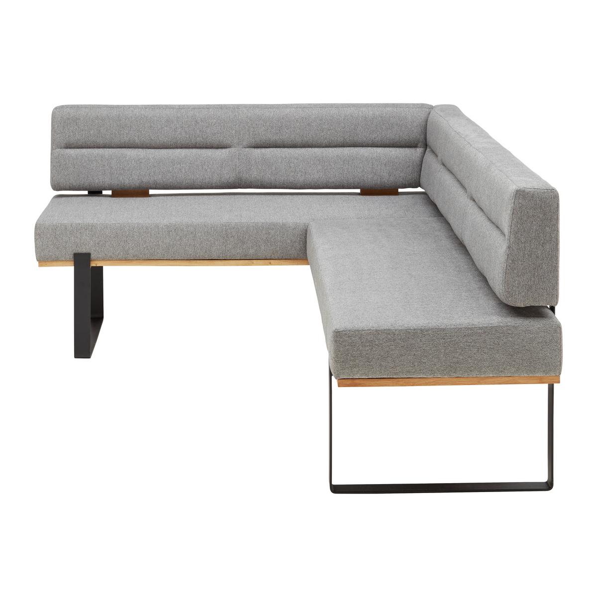 Eckbank in Grau - Schwarz/Grau, KONVENTIONELL, Holz/Textil (160/85/220cm) - Based