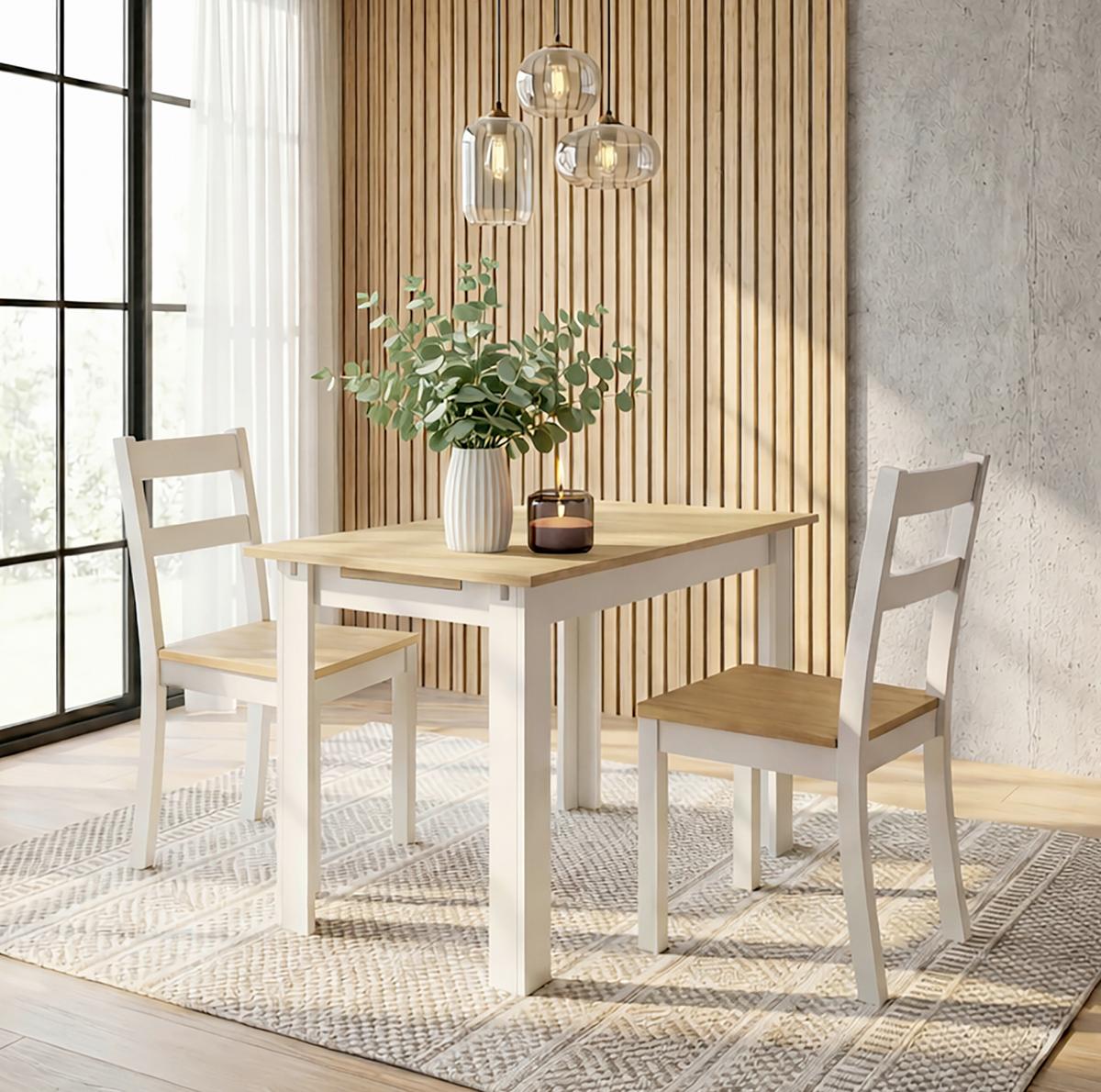 Esstisch Vcm Esstisch"pesoli"120/160x80 - Honigeiche/Weiss, Modern, Holzwerkstoff (109-149/80/75,5cm) - MID.YOU
