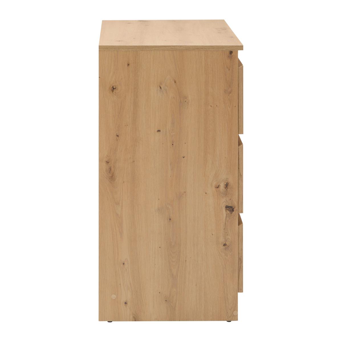 Kommode Mara Eiche Artisan - Silberfarben/Schwarz, KONVENTIONELL, Holzwerkstoff/Kunststoff (77/80/42cm) - Mömax