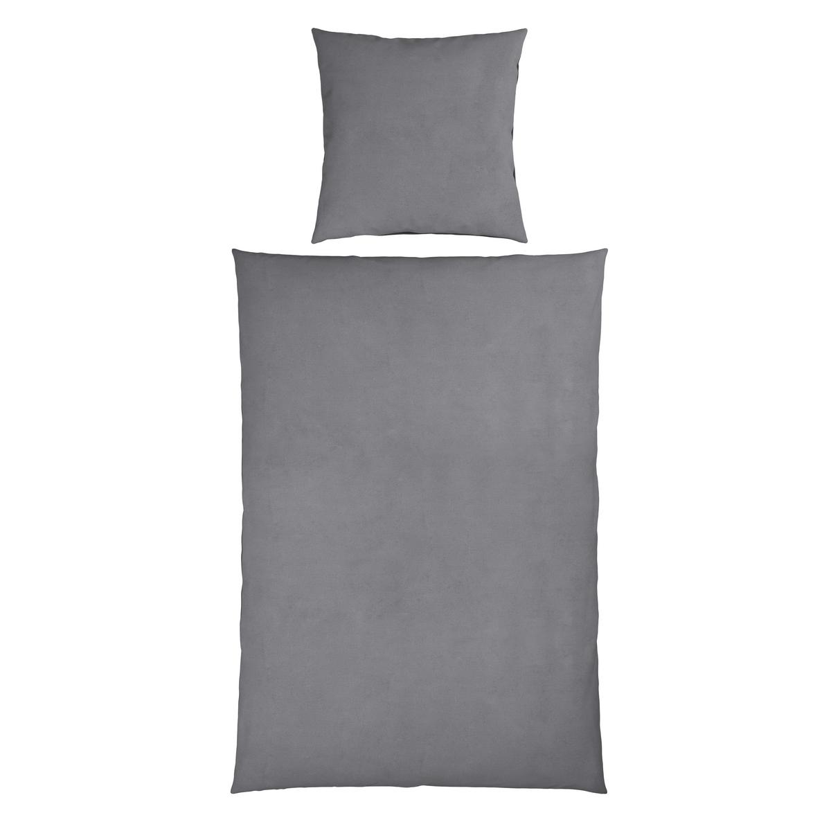 Wendebettwäsche Cashmere Wende Anthrazit/Schwarz ca.135x200cm - Anthrazit/Silberfarben, Textil (135/200cm) - Mömax