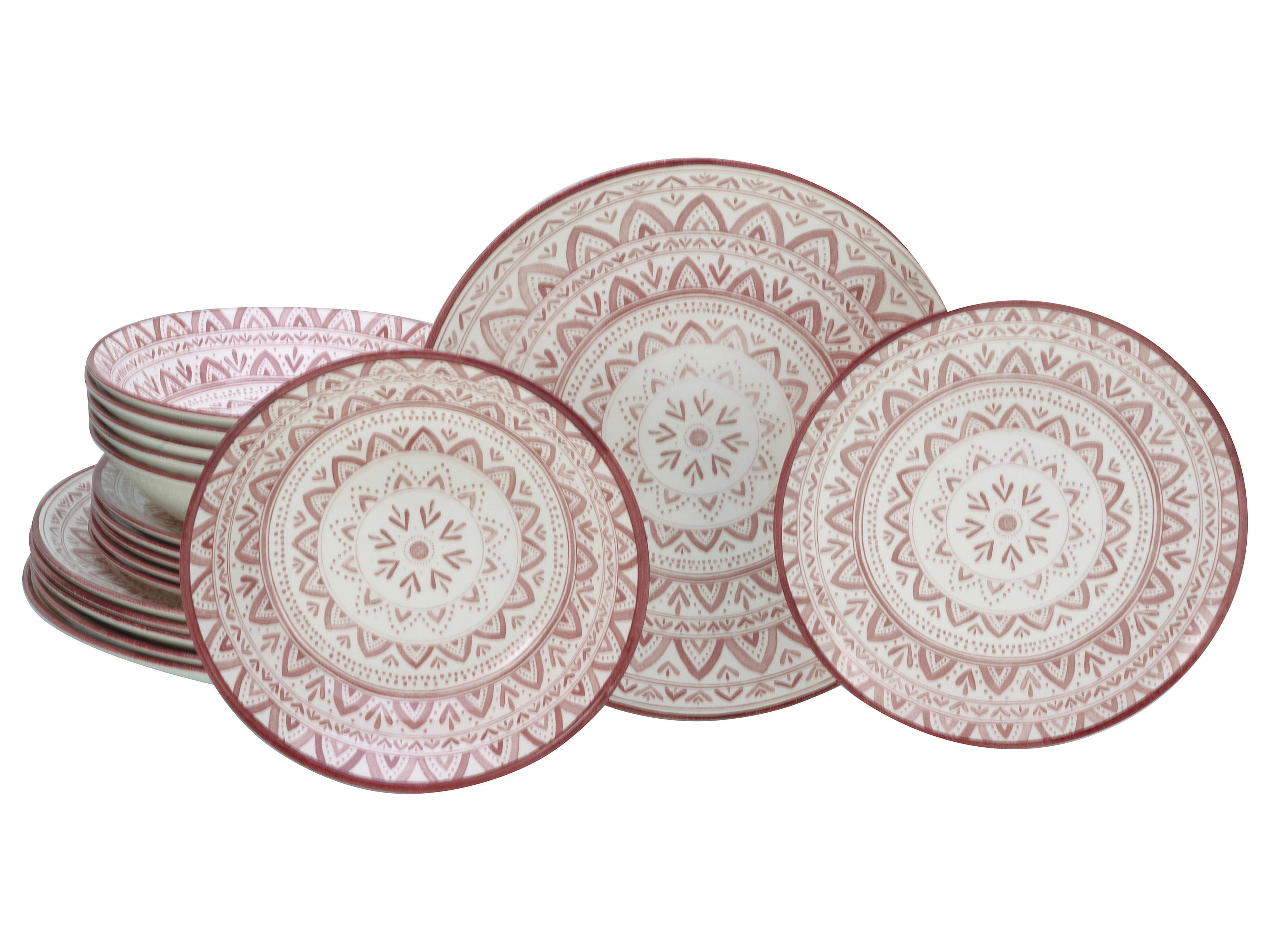 Jedilni Servis Mexico, 18-Delni - opečnato rjava/bela, Basics, keramika - Creatable