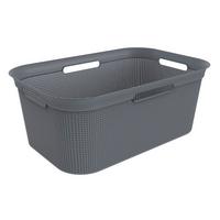 KOSZ NA PRANIE 1023608853 - antracytowy, Basics, tworzywo sztuczne (59,6/39,6/23,2cm) - Rotho