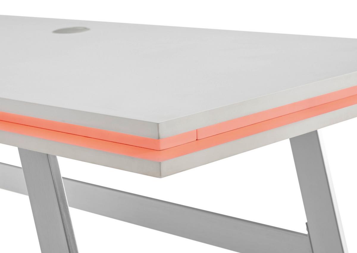 Pisalna Miza Tiflis 1 - barve nerjavečega jekla/bela, Moderno, kovina/leseni material (140/75/60cm) - Mömax