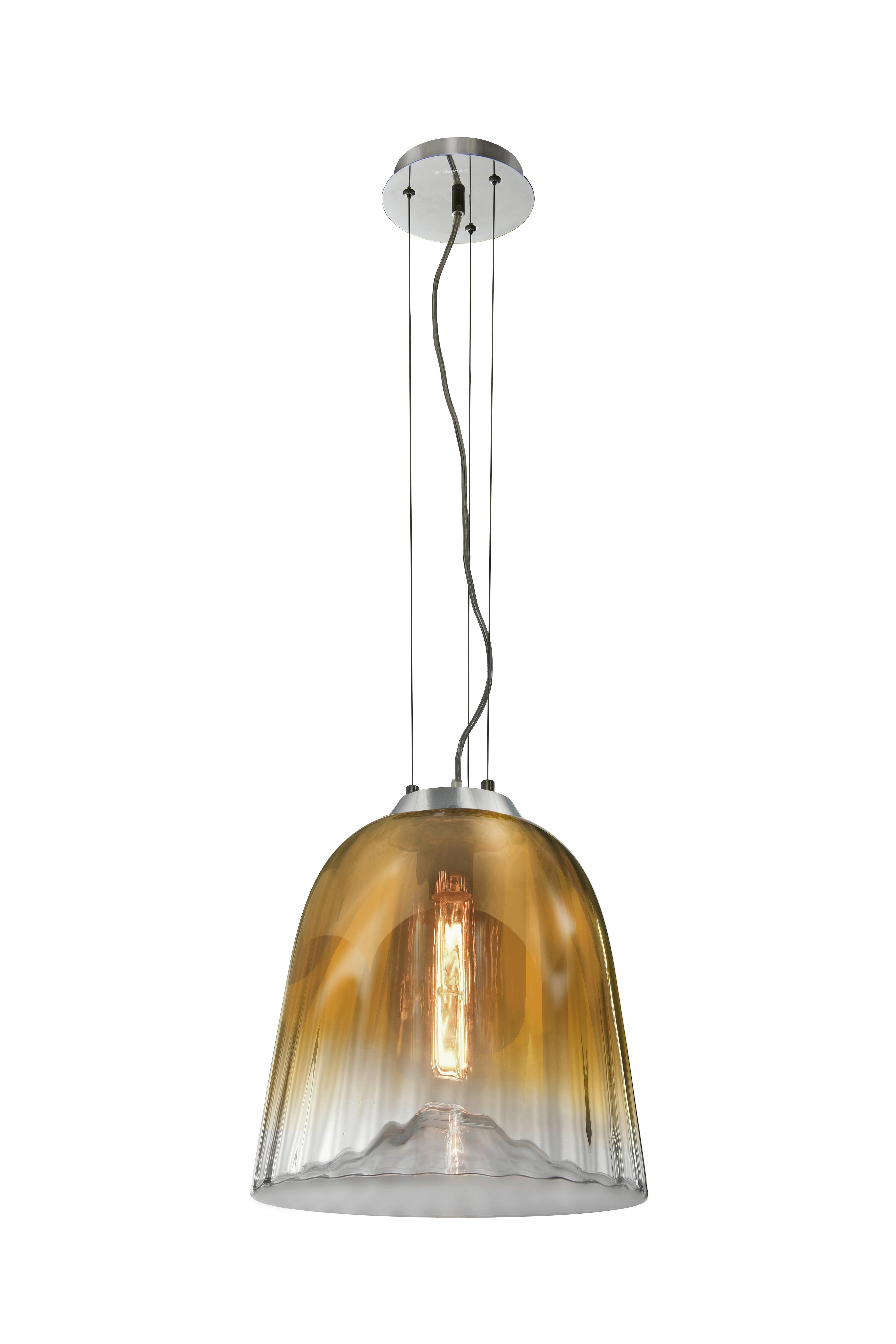 LAMPA WISZĄCA 74131 - FIORI - kolor złoty/kolor chromowy, Basics, metal/szkło (30/34cm) - Musterring