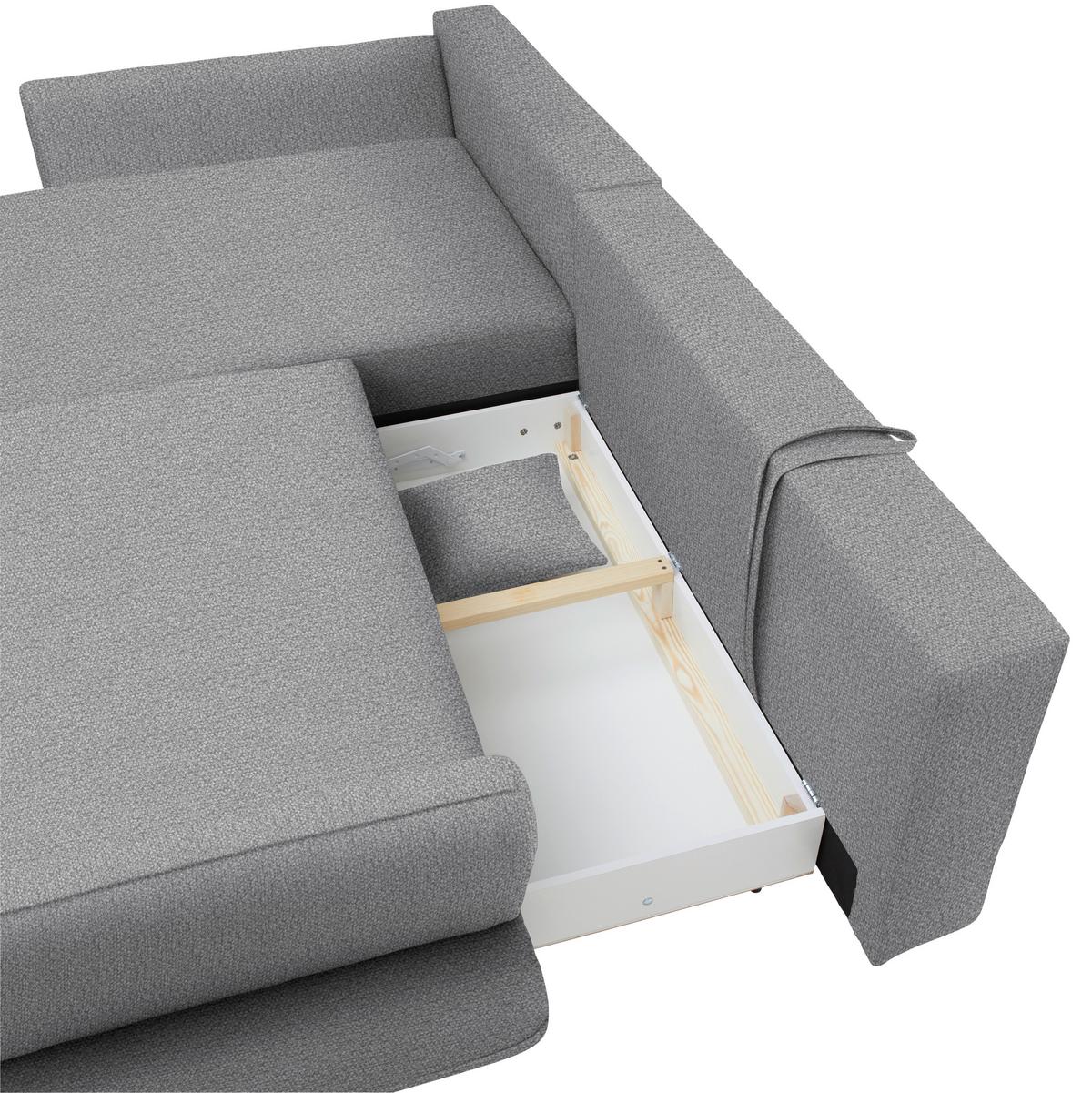 Kutna Garnitura Monte - siva/prirodne boje, Romantično / ladanjski, tekstil/drvo (181/283cm) - Premium Living