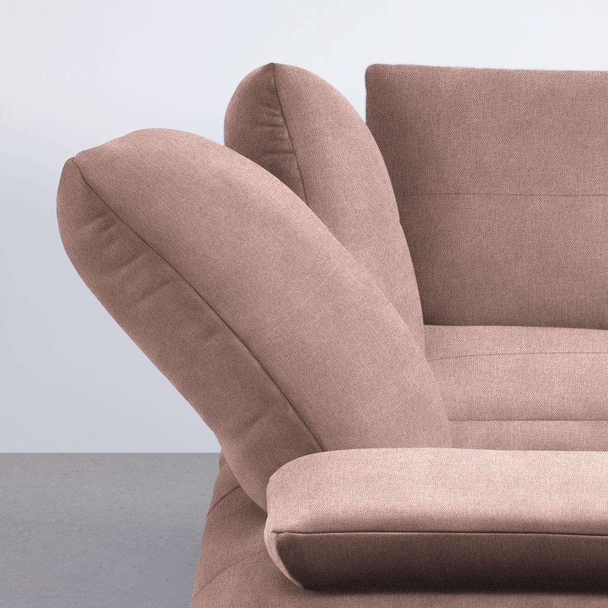 Wohnlandschaft Trendy Rosa - Schwarz/Rosa, MODERN, Holzwerkstoff/Textil (250/93/310cm) - Premium Living