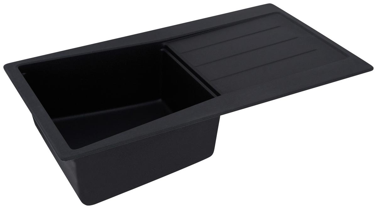 Granitspüle Seattle ca. 86x20x50 cm Schwarz - Schwarz, Trend, Stein (86/20/50cm) - Respekta