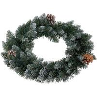 Koszorú Xmas - zöld, műanyag (40/10cm)