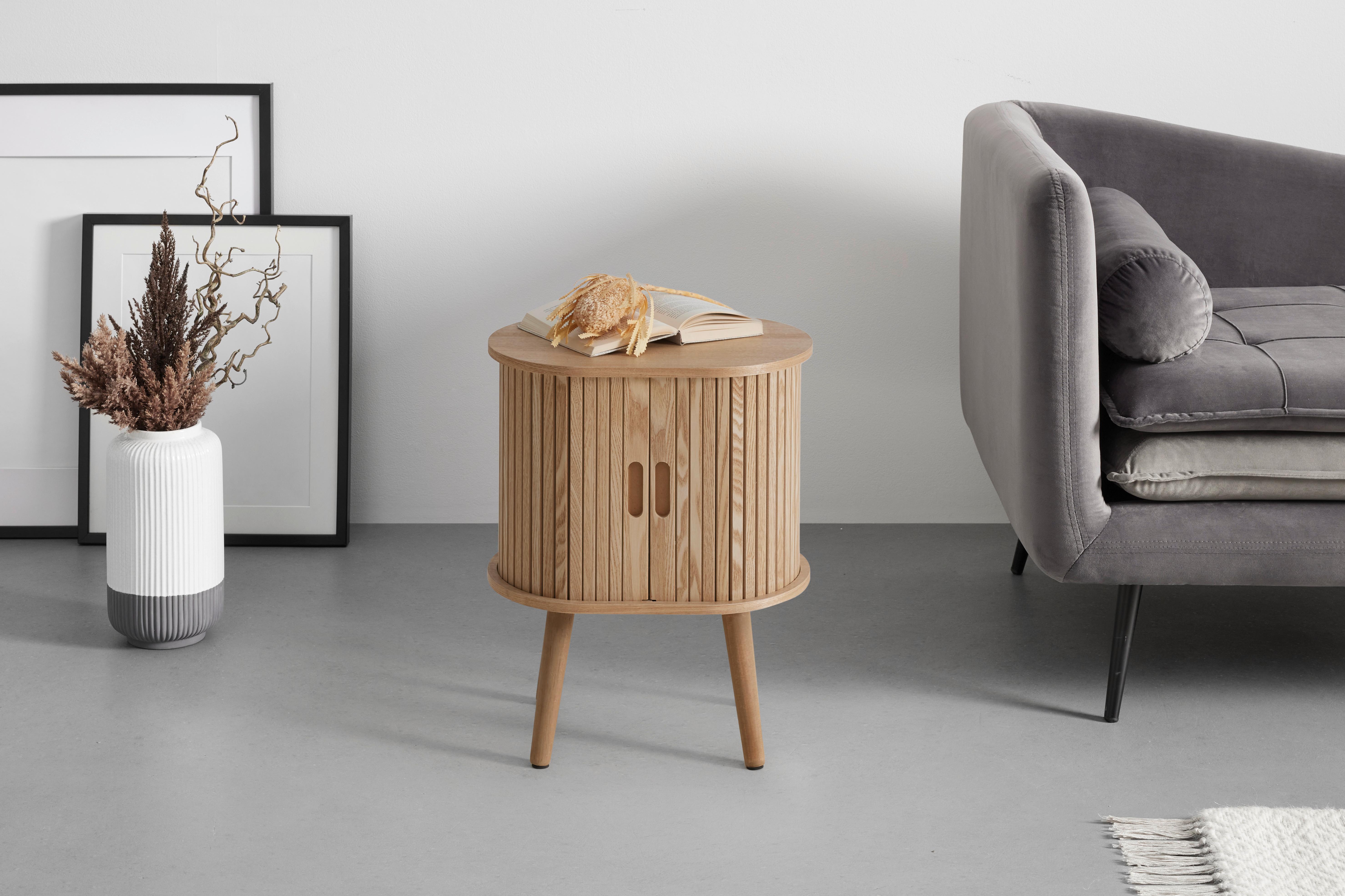 SIDOBORD SKANDY - naturfärgad, Modern, trämaterial/trä (40/50/30cm) - Premium Living