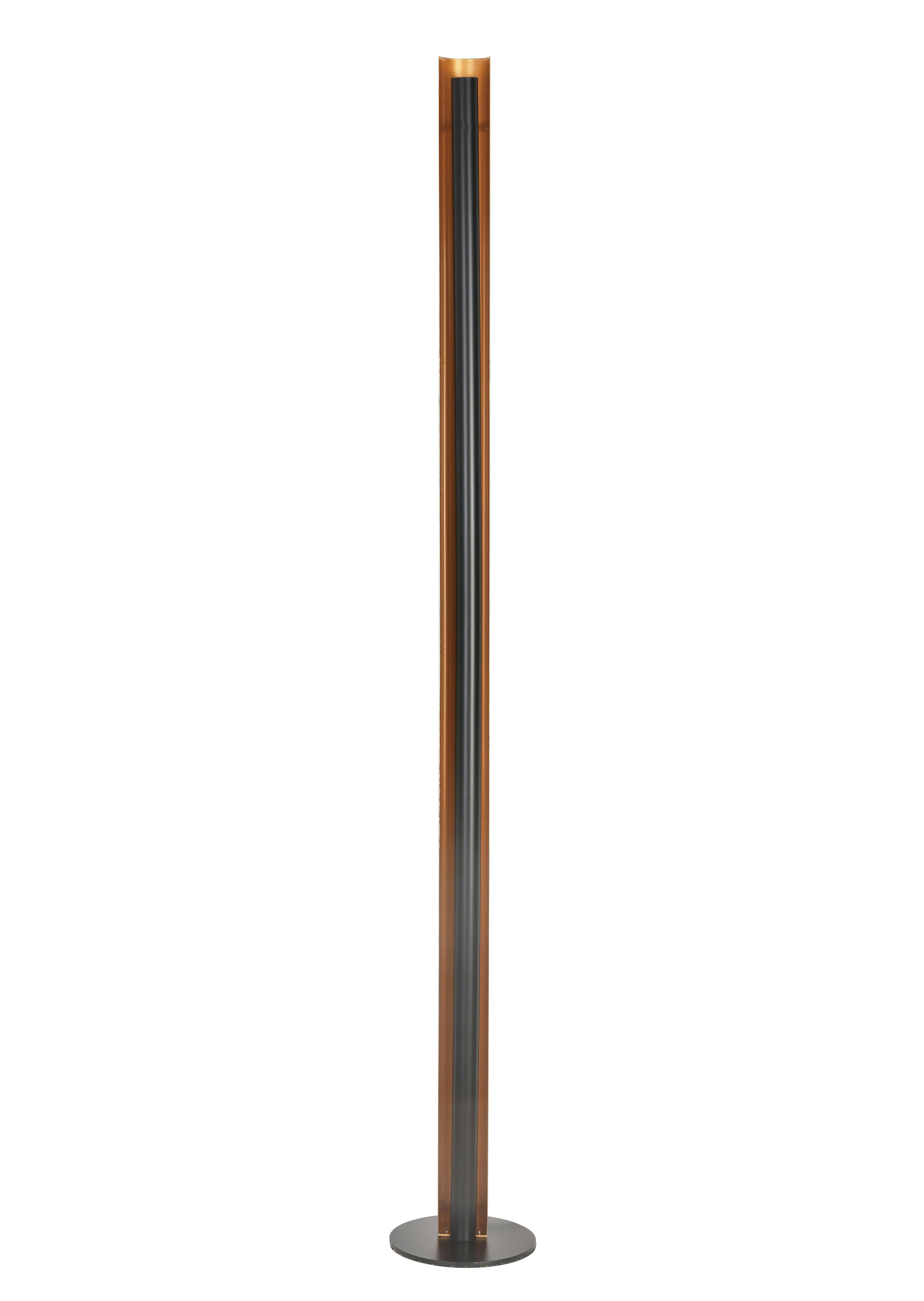 LED-Stehleuchte Gumo in Schwarz/Gold max. 24 Watt - Goldfarben/Schwarz, MODERN, Metall (18/144cm) - Mömax