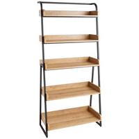 REGAŁ FABBRICA - kolor dębowy, Modern, materiał drewnopochodny/metal (84/180,5/39,6cm) - MID.YOU