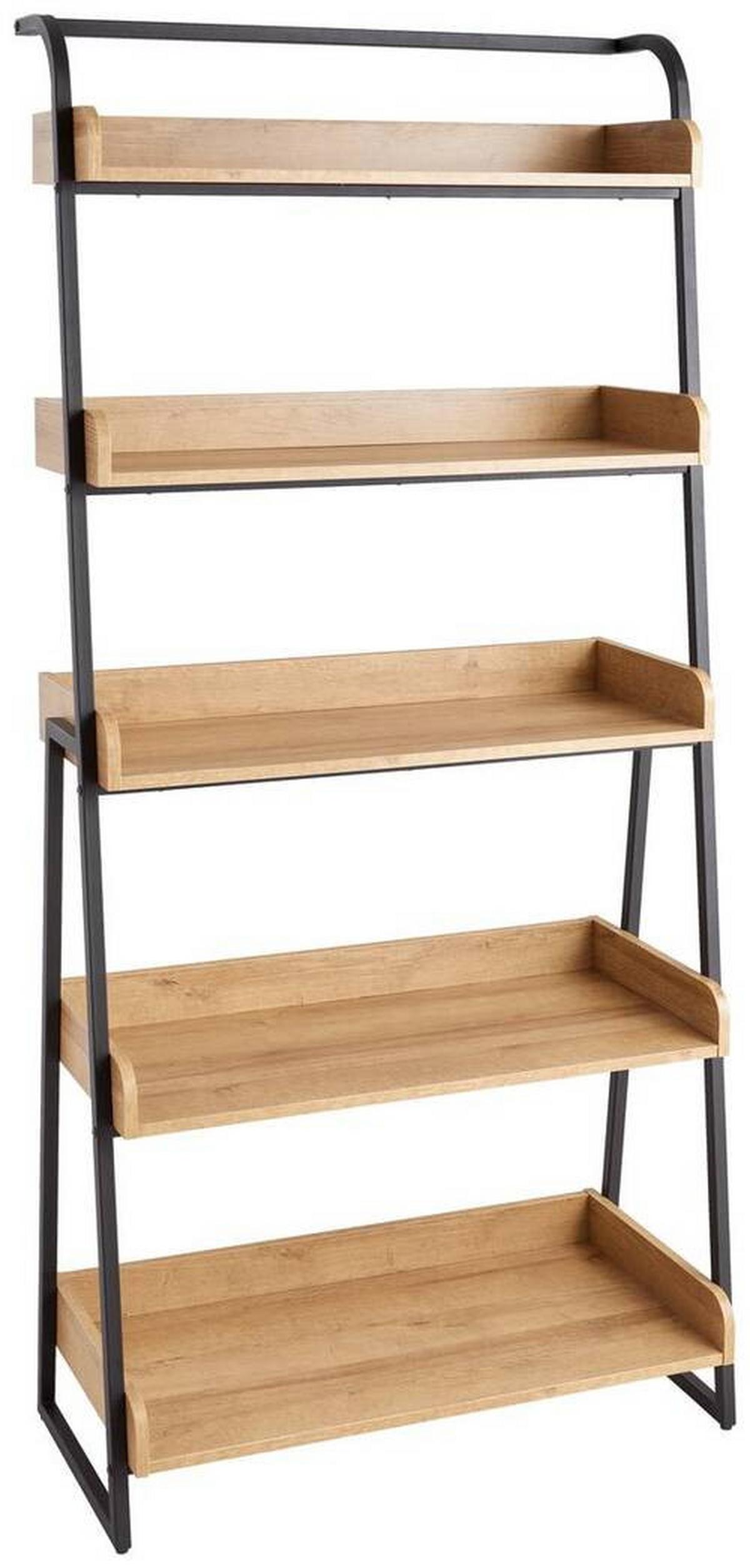 REGAŁ FABBRICA - kolor dębowy, Modern, materiał drewnopochodny/metal (84/180,5/39,6cm) - MID.YOU