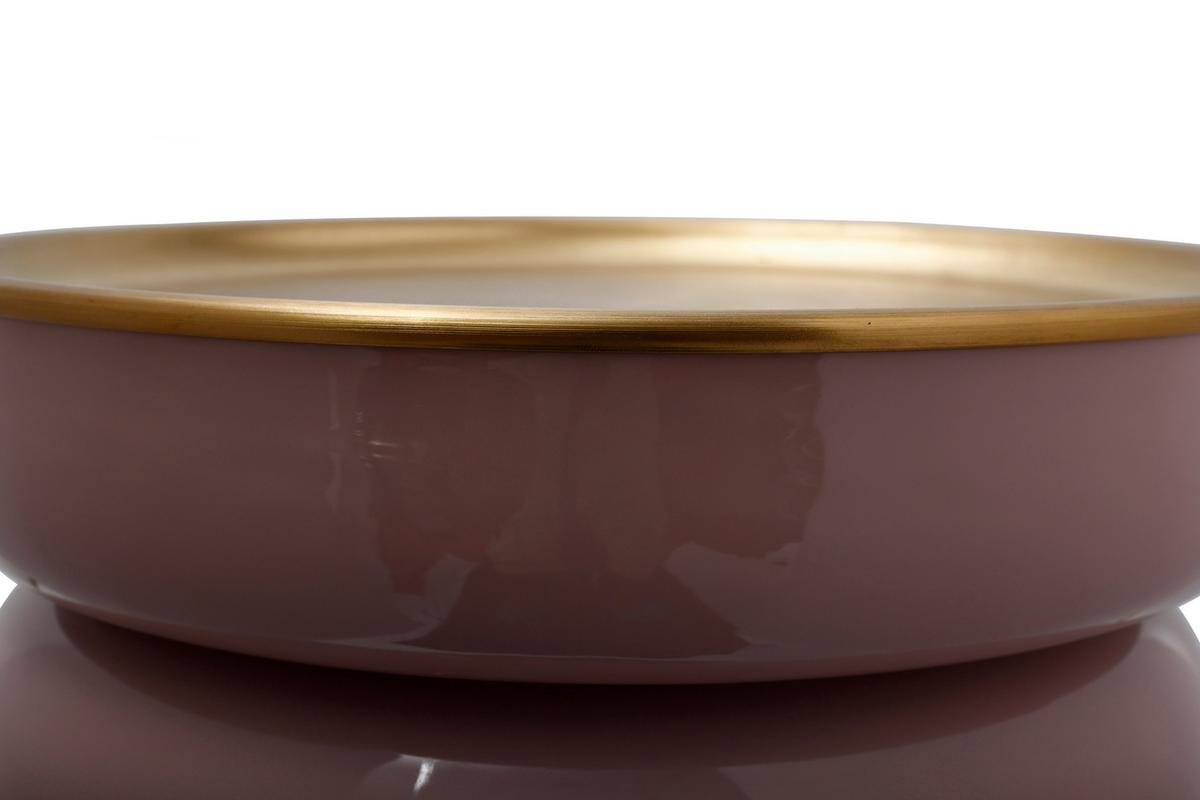 BEISTELLTISCH ASRT DECO 175 - Goldfarben/Altrosa, Design, Metall (31,5/46,5cm) - Kayoom