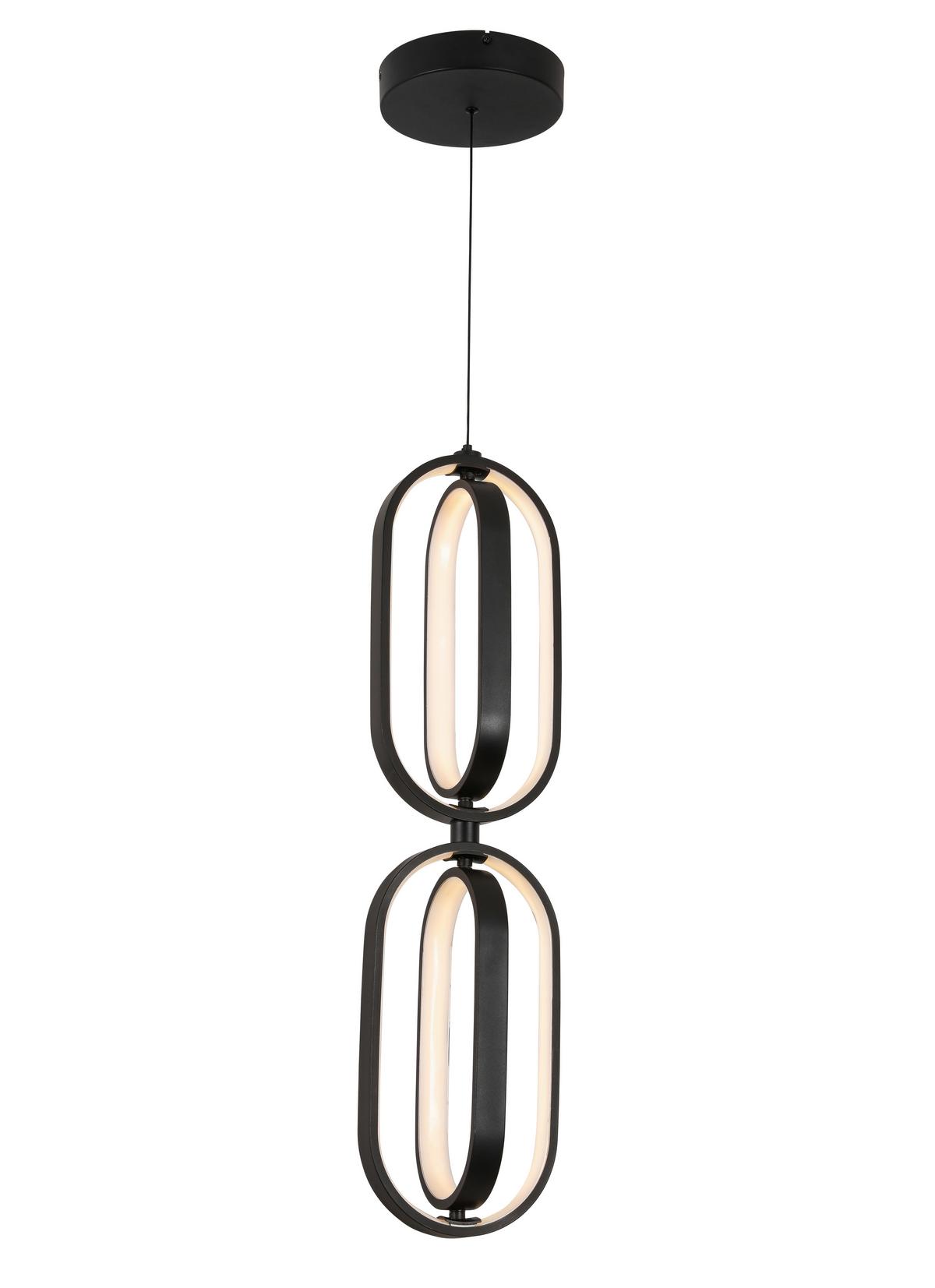 LAMPA WISZĄCA LED NIMA - czarny, Design, tworzywo sztuczne/metal (21/200cm) - Novel
