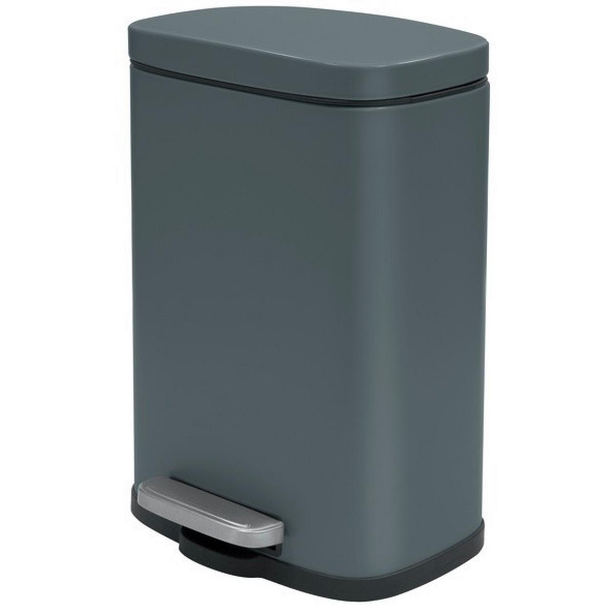 Treteimer Akira Matt-Grey - Dunkelgrau/Schwarz, Basics, Kunststoff/Metall (28/19,3/37,9cm) - Spirella