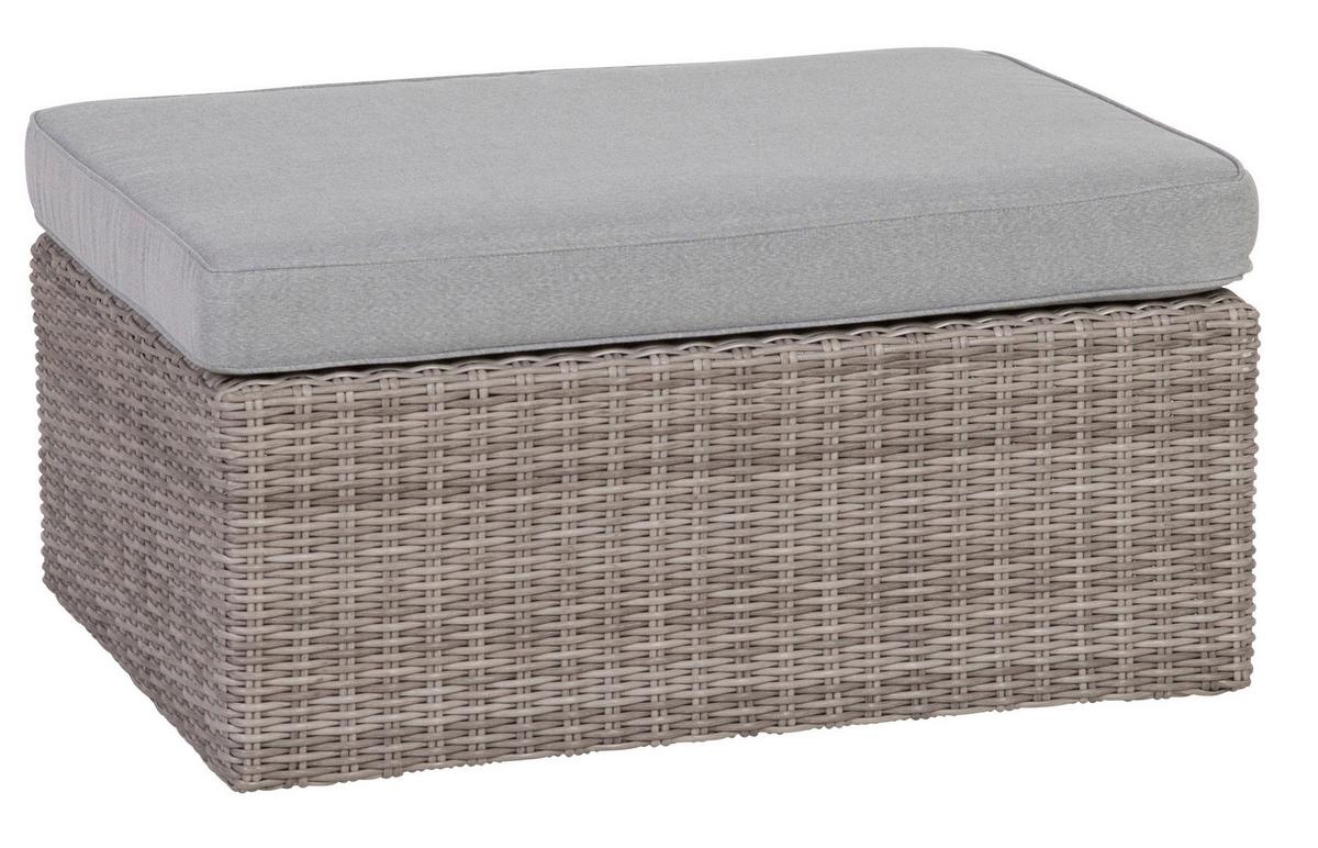 Loungegarnitur Palma 5-tlg aus Kunststoff mit Kissen - Grau, Basics, Glas/Textil (93/65/71cm) - Gardenson