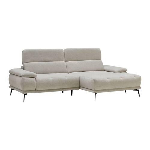 Wohnlandschaft Prince Beige - Beige/Schwarz, MODERN, Holz/Textil (268/90-105/177cm) - Mömax