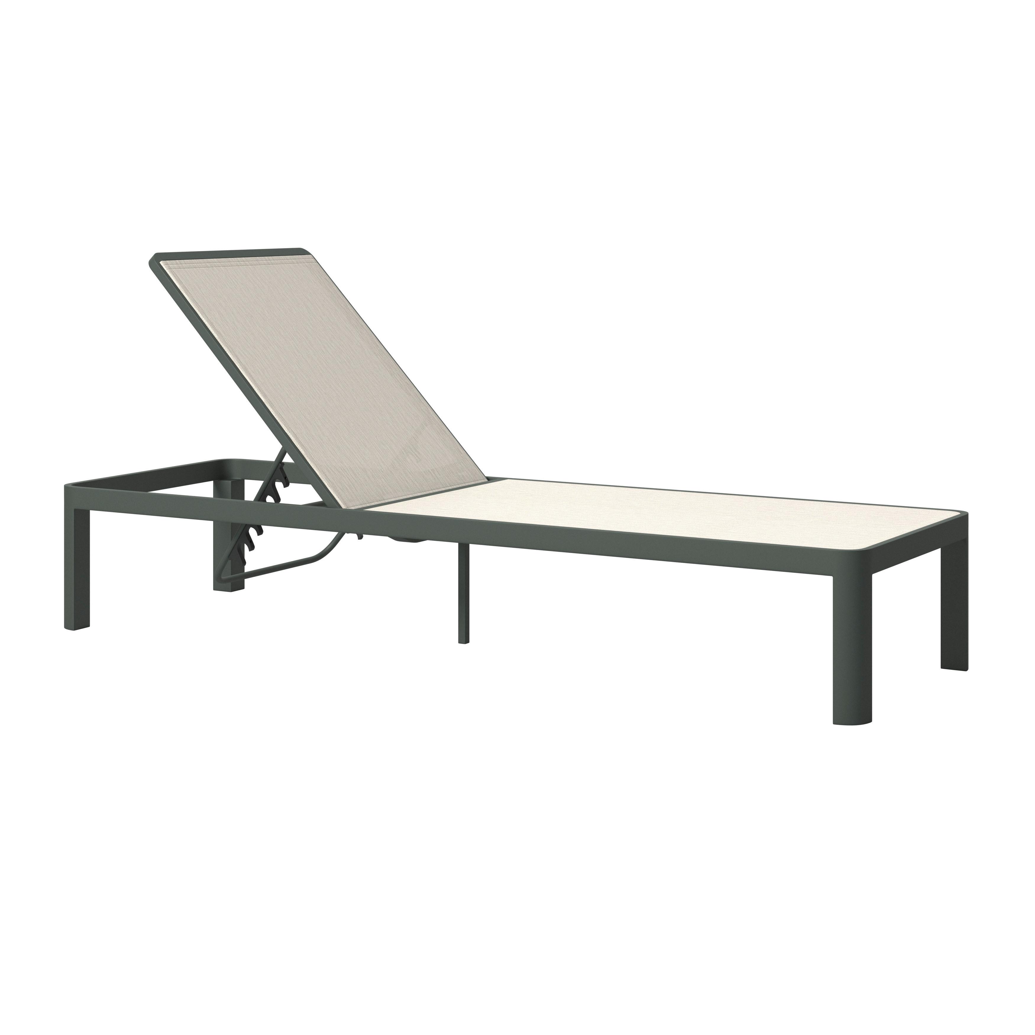 Vrtni Ležalnik New York, Zelena, Bež - zelena/bež, Moderno, kovina/tekstil (198/33/65cm) - Mömax