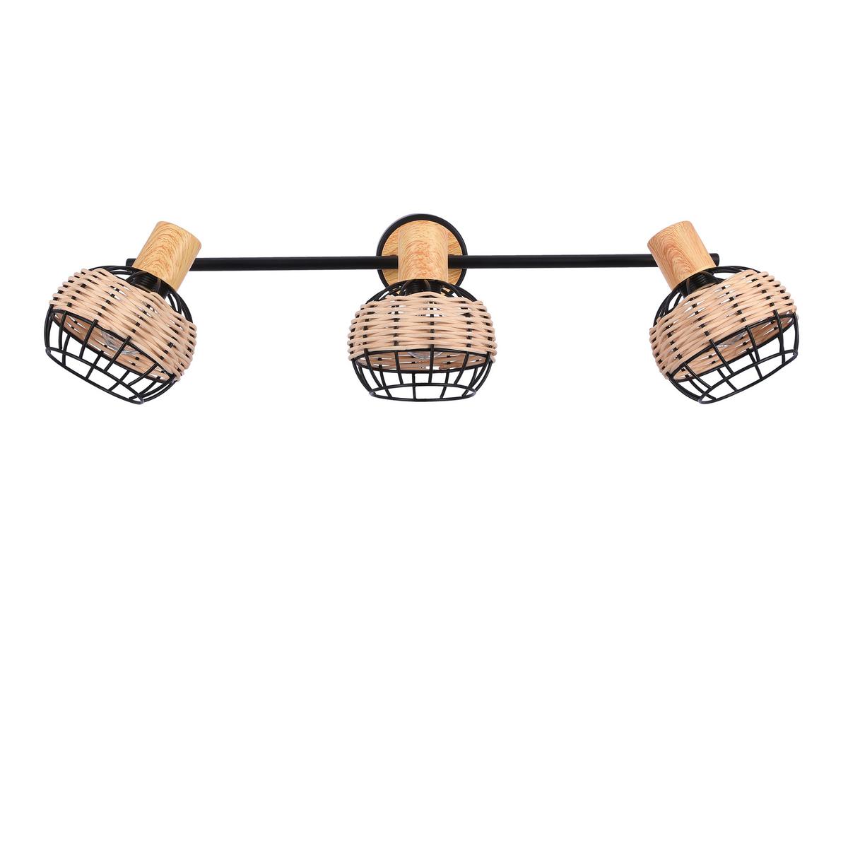 Reflektor Tajga - crna, Natur, drvo/metal (64/12/18cm)