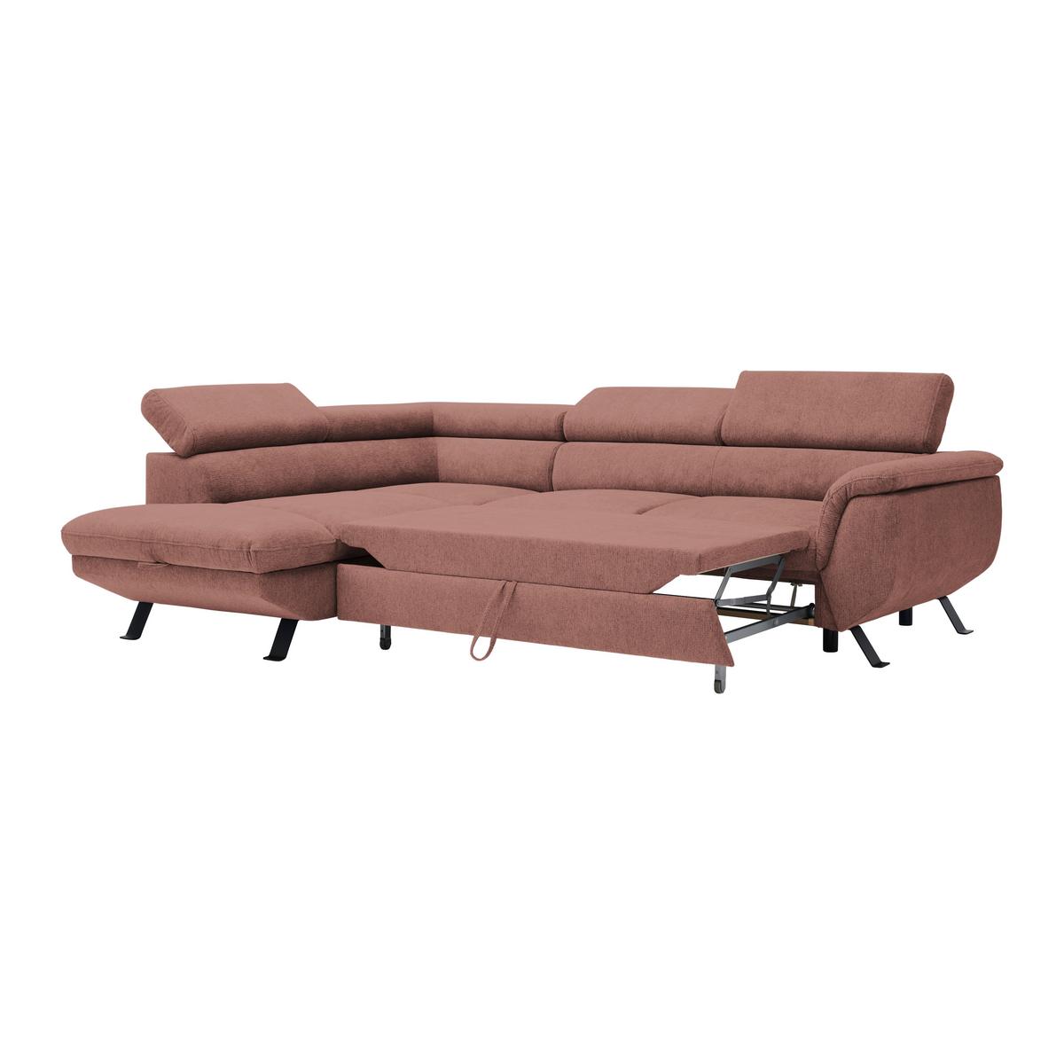 Ecksofa Raven Koralle - Koralle/Schwarz, MODERN, Textil/Metall (198/257cm) - Mömax