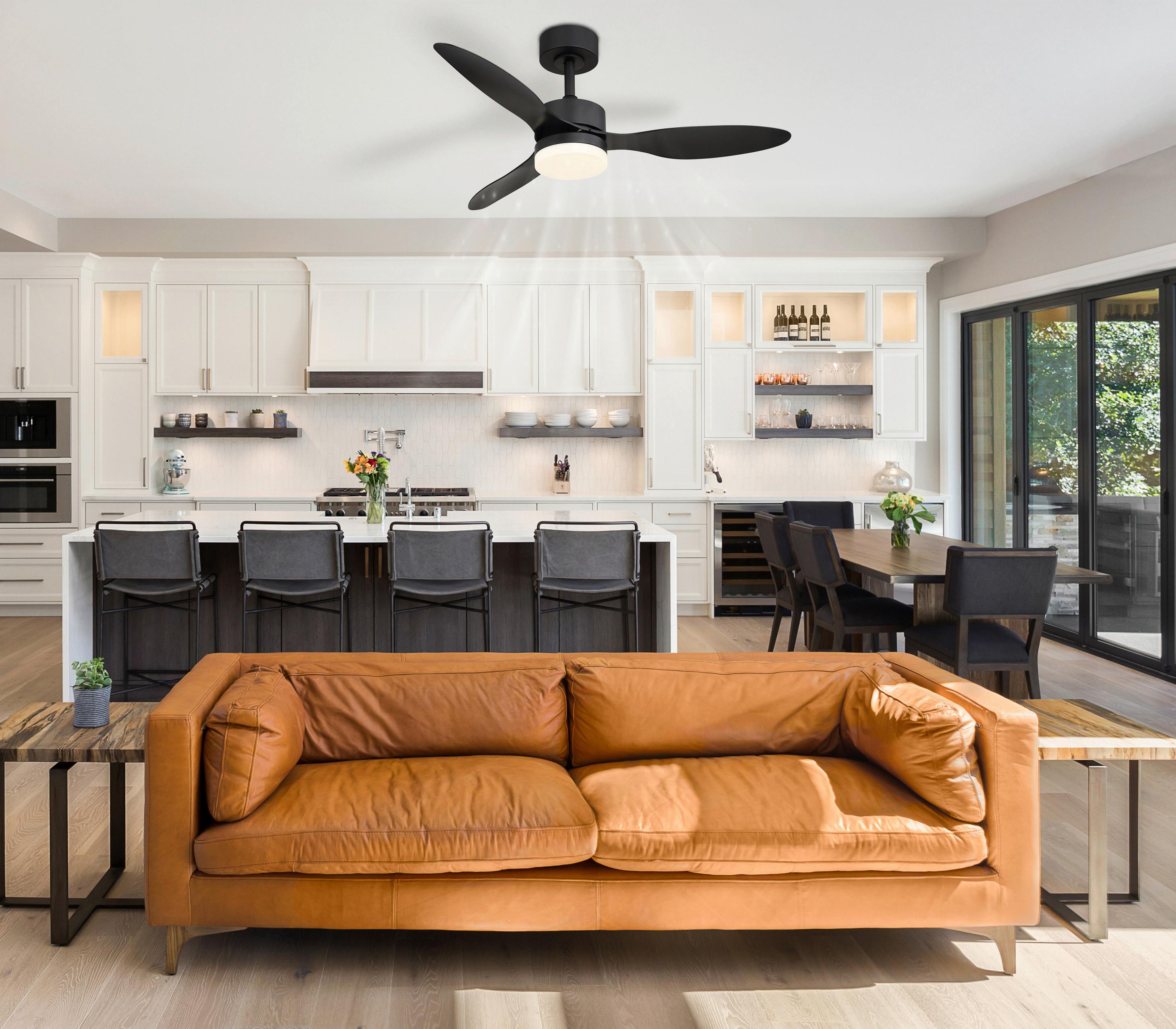 DECKENVENTILATOR 03608 BLACKWELL - Weiss/Schwarz, Konventionell, Kunststoff/Metall (106/40,5cm) - Globo