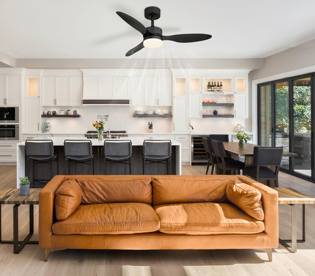 DECKENVENTILATOR 03608 BLACKWELL - Weiss/Schwarz, Konventionell, Kunststoff/Metall (106/40,5cm) - Globo