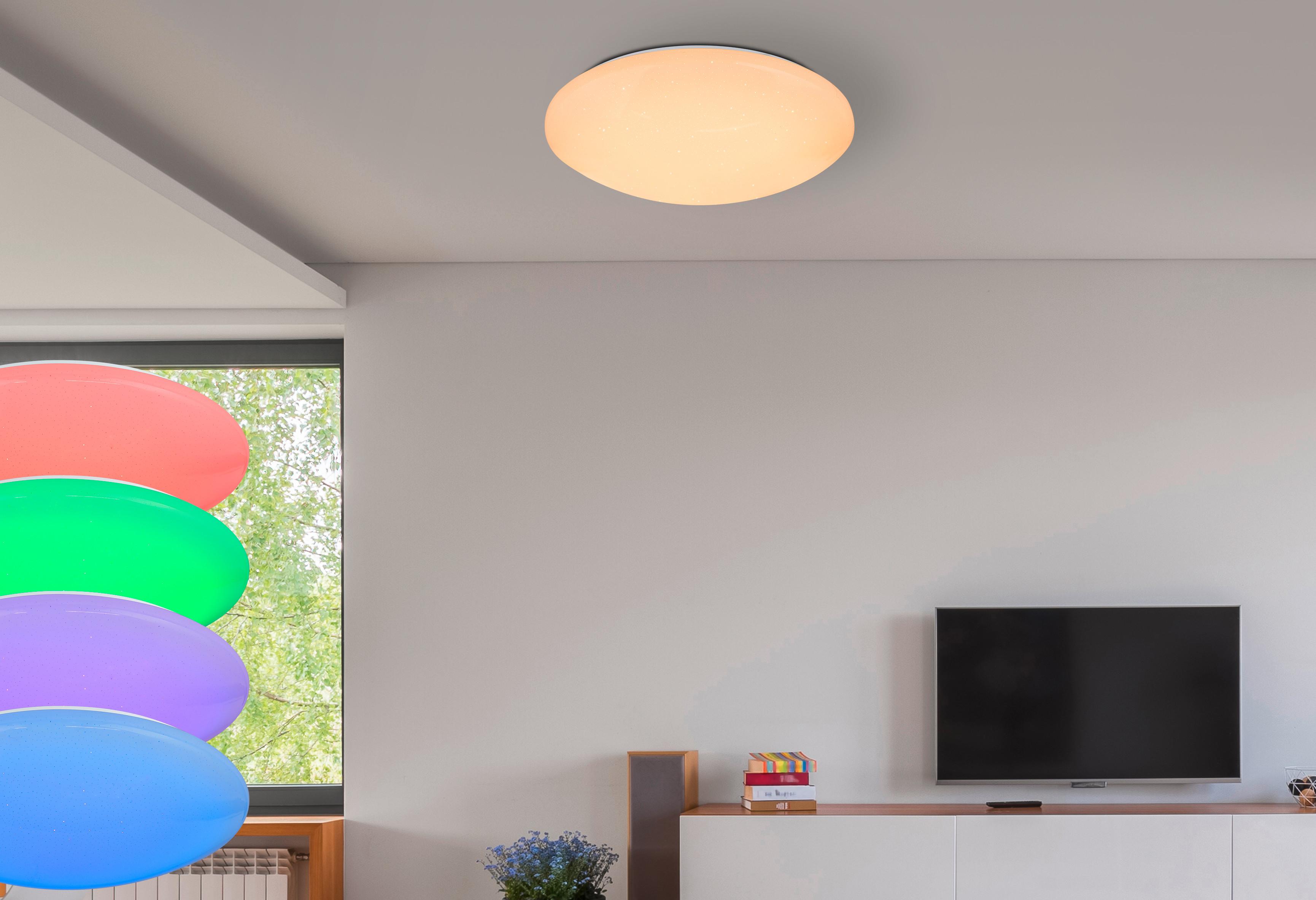LED-Deckenleuchte Atreju I in Opal/Weiß max. 48 Watt - Opal/Weiß, Basics, Kunststoff/Metall (50/12cm) - Globo