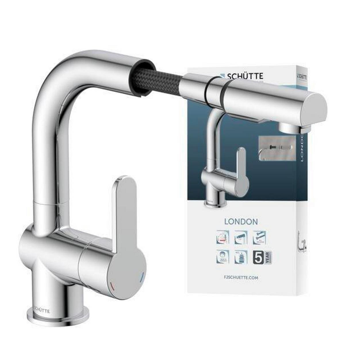 Waschtischarmatur London aus Metall - Chromfarben, Basics, Metall (7,9/22,5/19,5cm) - Schütte