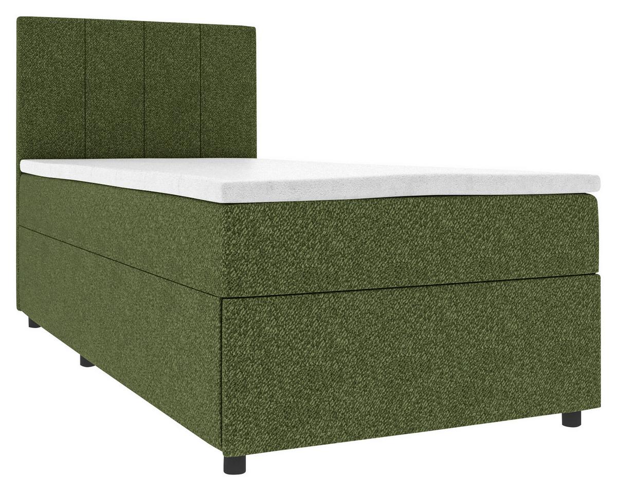 Boxbett Odin Dunkelgrün ca. 90x200cm - Dunkelgrün/Schwarz, KONVENTIONELL, Kunststoff/Textil (90/200cm) - Based