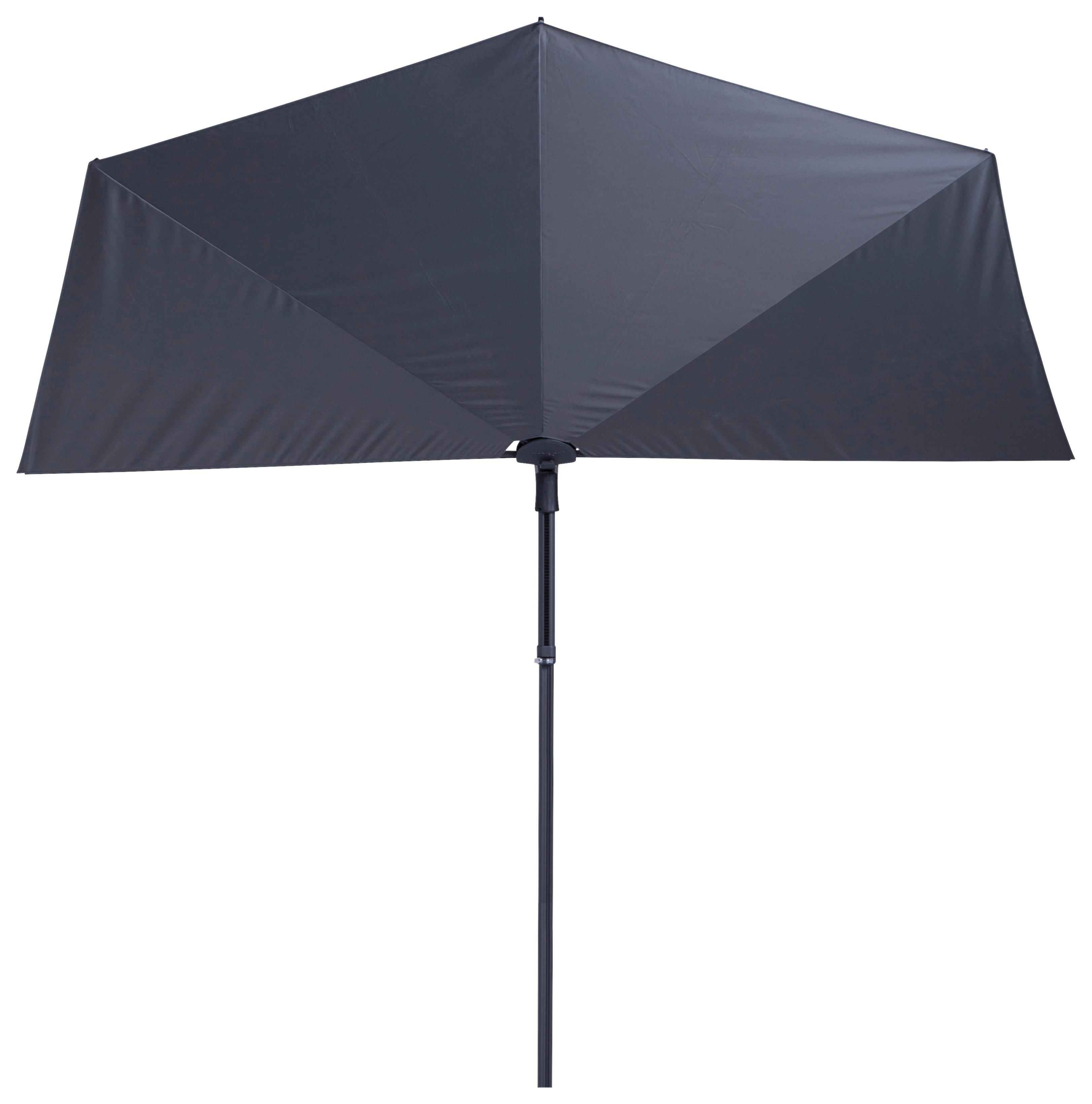 PARASOL PRZECIWSŁONECZNY SUN WAVE - czarny/szary, Basics, metal/tkanina (270/150cm)