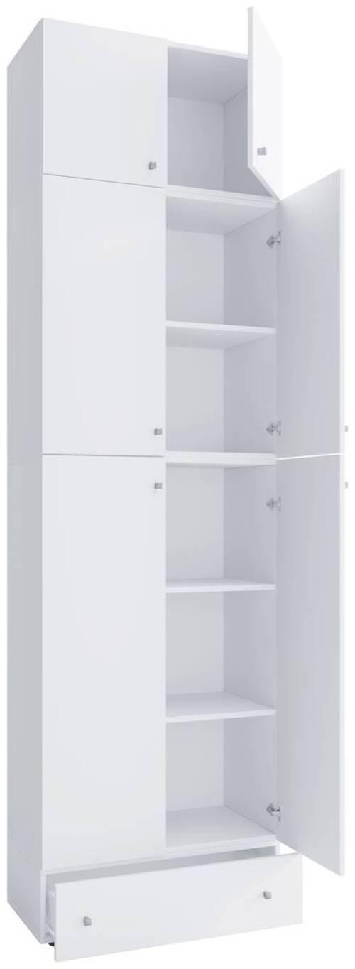 Schuhschrank Lona XXL ca.70x240x39cm Weiß - Weiß/Grau, MODERN, Holzwerkstoff/Kunststoff (70/240/39cm) - MID.YOU
